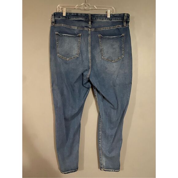 Ava & Viv Hi-rise Skinny Destroyed Faded Button Fly Jeans Size 20W - Picture 5 of 5